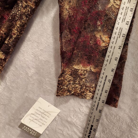 Emma James blouse Womens 12 Faux wrap lined sheer overlay classy career office - Picture 6 of 12